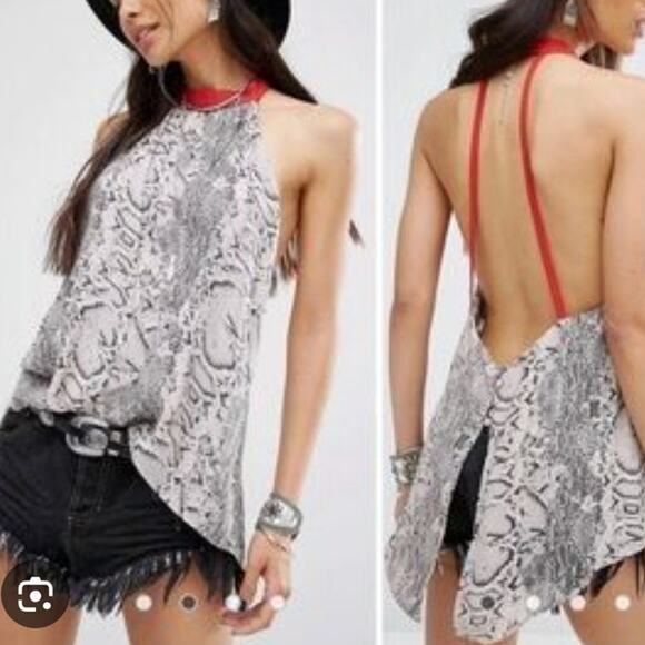Free People Halter top Snakeskin Print size - Picture 2 of 8